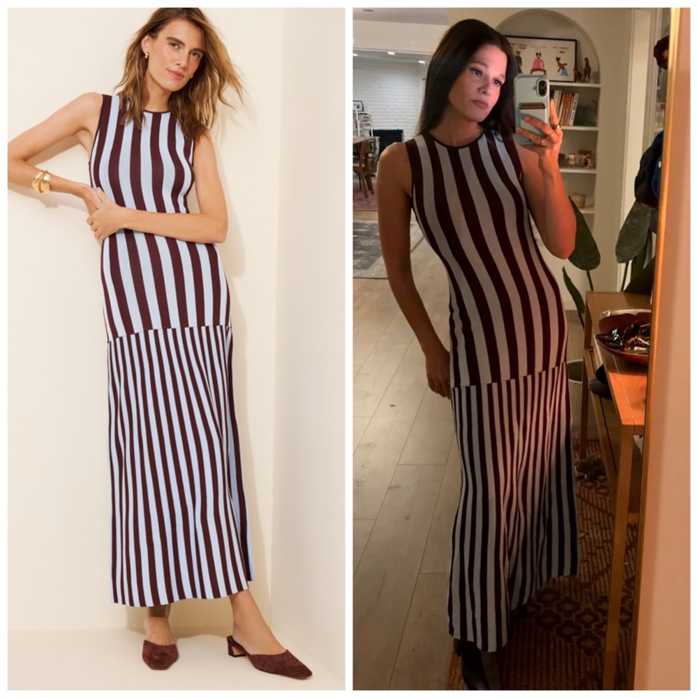 Solid & Striped The Petra Maxi Dress Brown Blue Medium